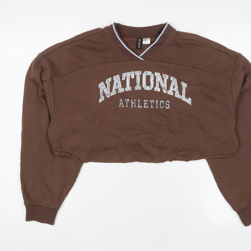 H&M Womens Brown Cotton Pullover Sweatshirt Size M Pullover