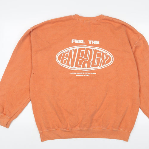 Topshop Womens Orange Cotton Pullover Sweatshirt Size XS Pullover