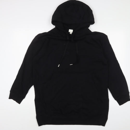 H&M Mens Black Cotton Pullover Hoodie Size S
