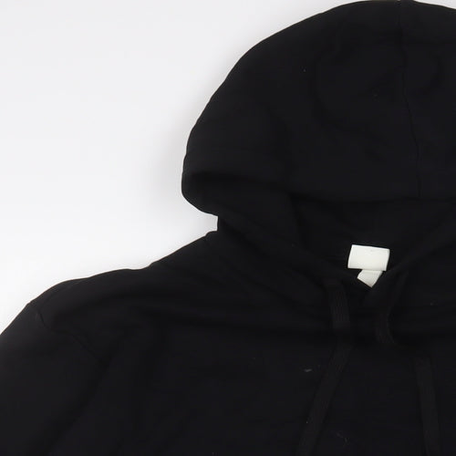 H&M Mens Black Cotton Pullover Hoodie Size S