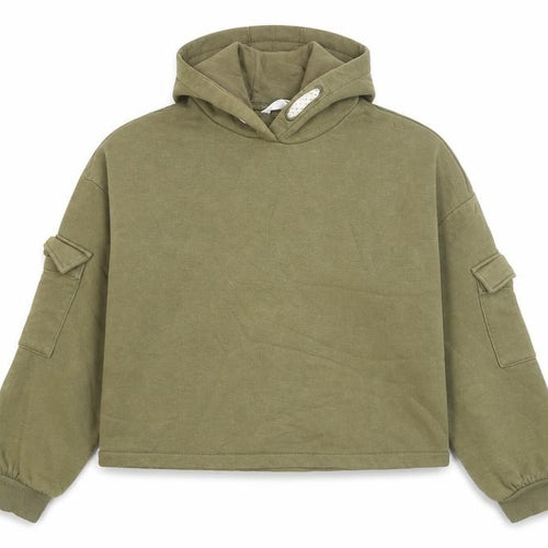 Marks and Spencer Girls Green Cotton Pullover Hoodie Size 10-11 Years Pullover