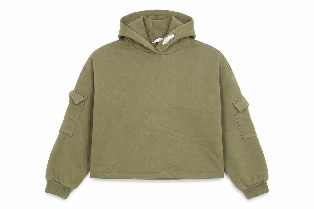 Marks and Spencer Girls Green Cotton Pullover Hoodie Size 10-11 Years Pullover