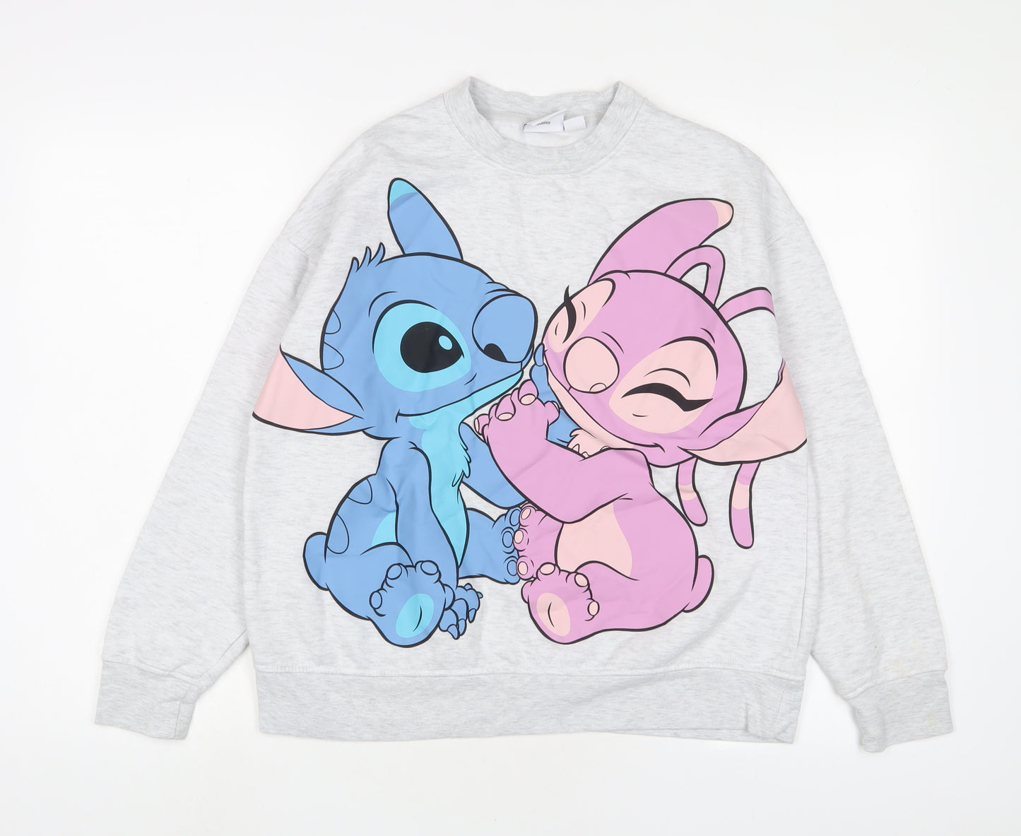 Lilo & Stitch Womens Grey Cotton Pullover Sweatshirt Size 10 Pullover - 10/12