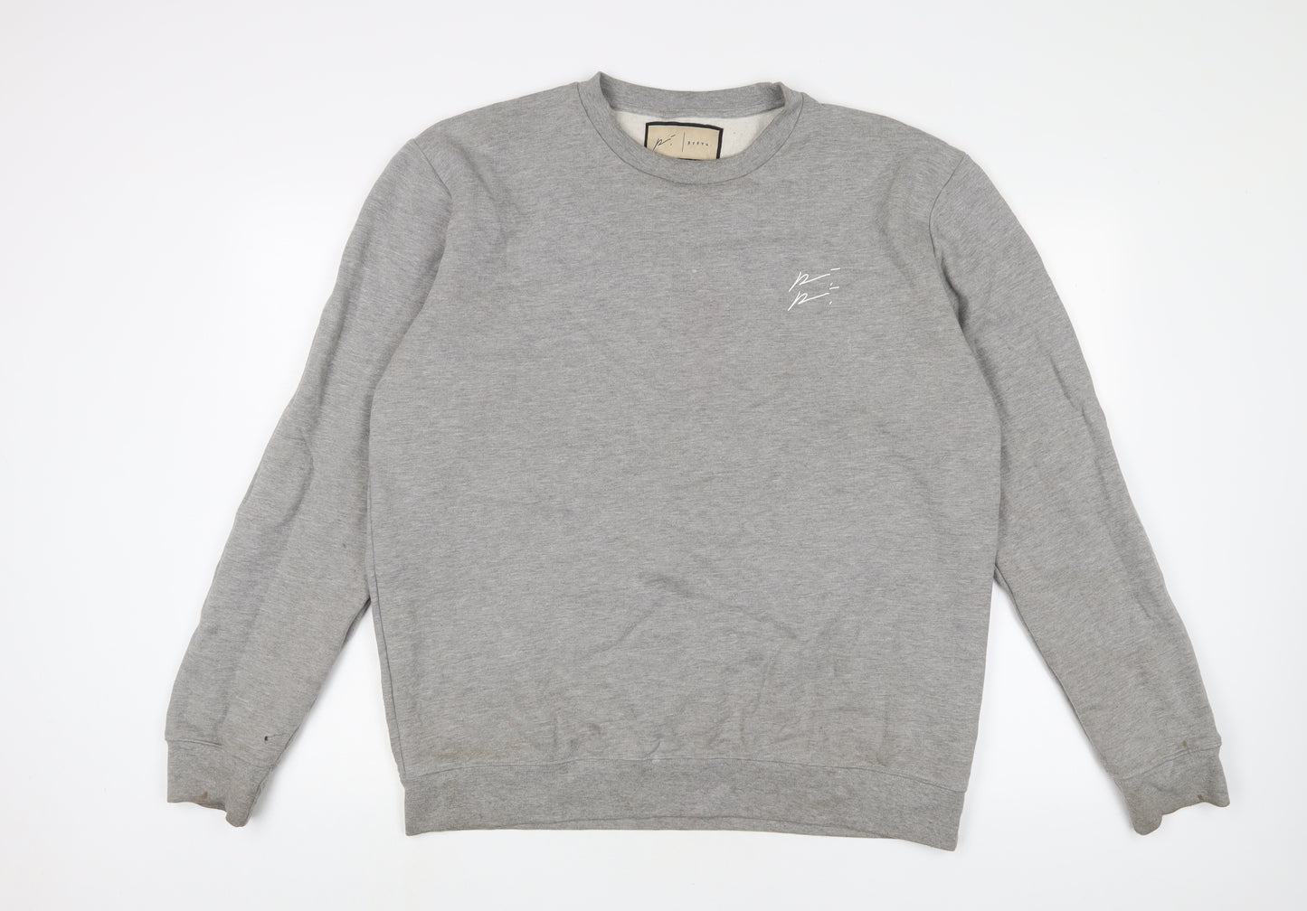 Prevu Mens Grey Cotton Pullover Sweatshirt Size 2XL