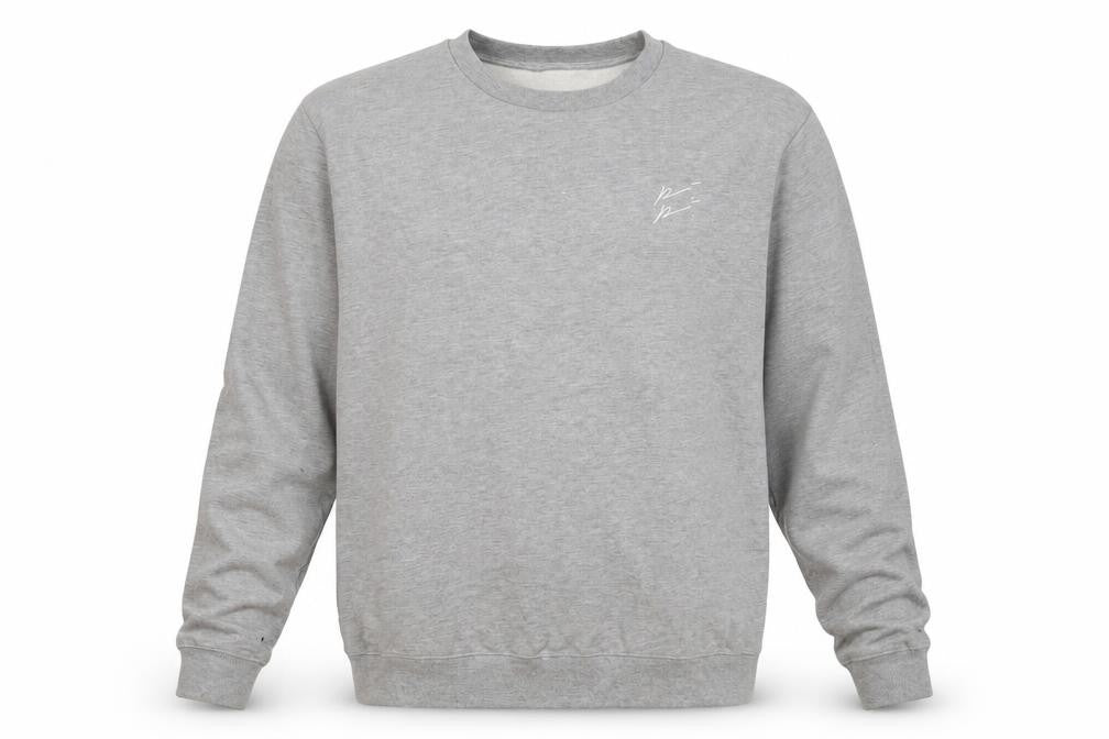 Front view of Prevu men’s grey cotton pullover sweatshirt, size 2XL