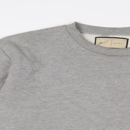 Prevu Mens Grey Cotton Pullover Sweatshirt Size 2XL