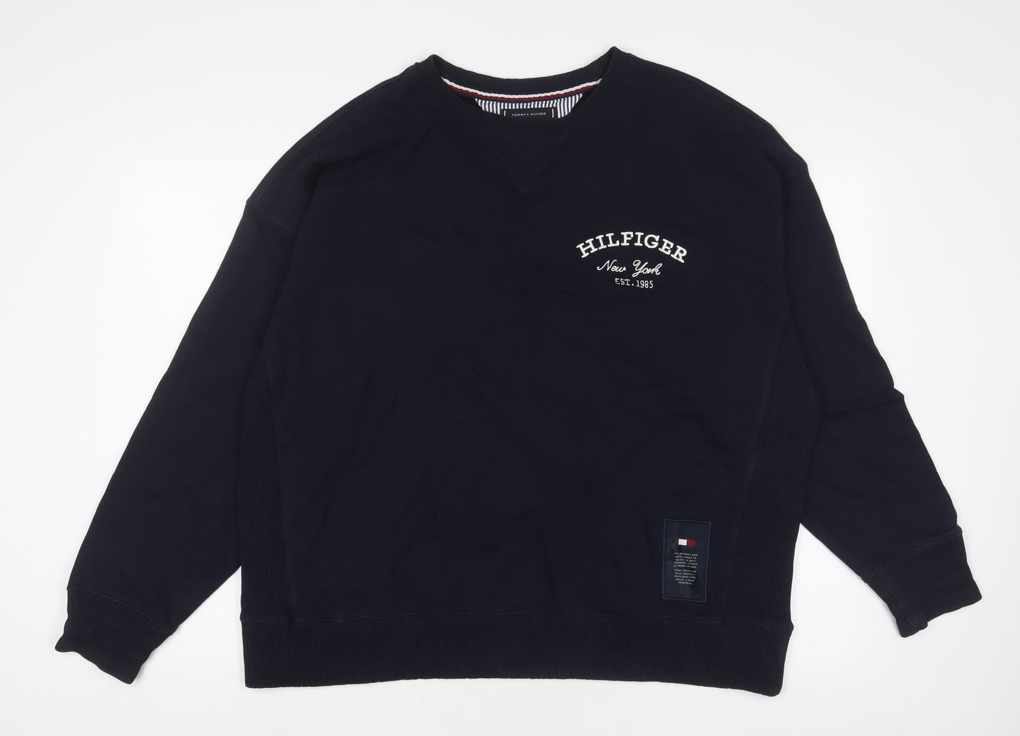 Tommy Hilfiger Mens Blue Cotton Pullover Sweatshirt Size XL - Logo, Embroidered