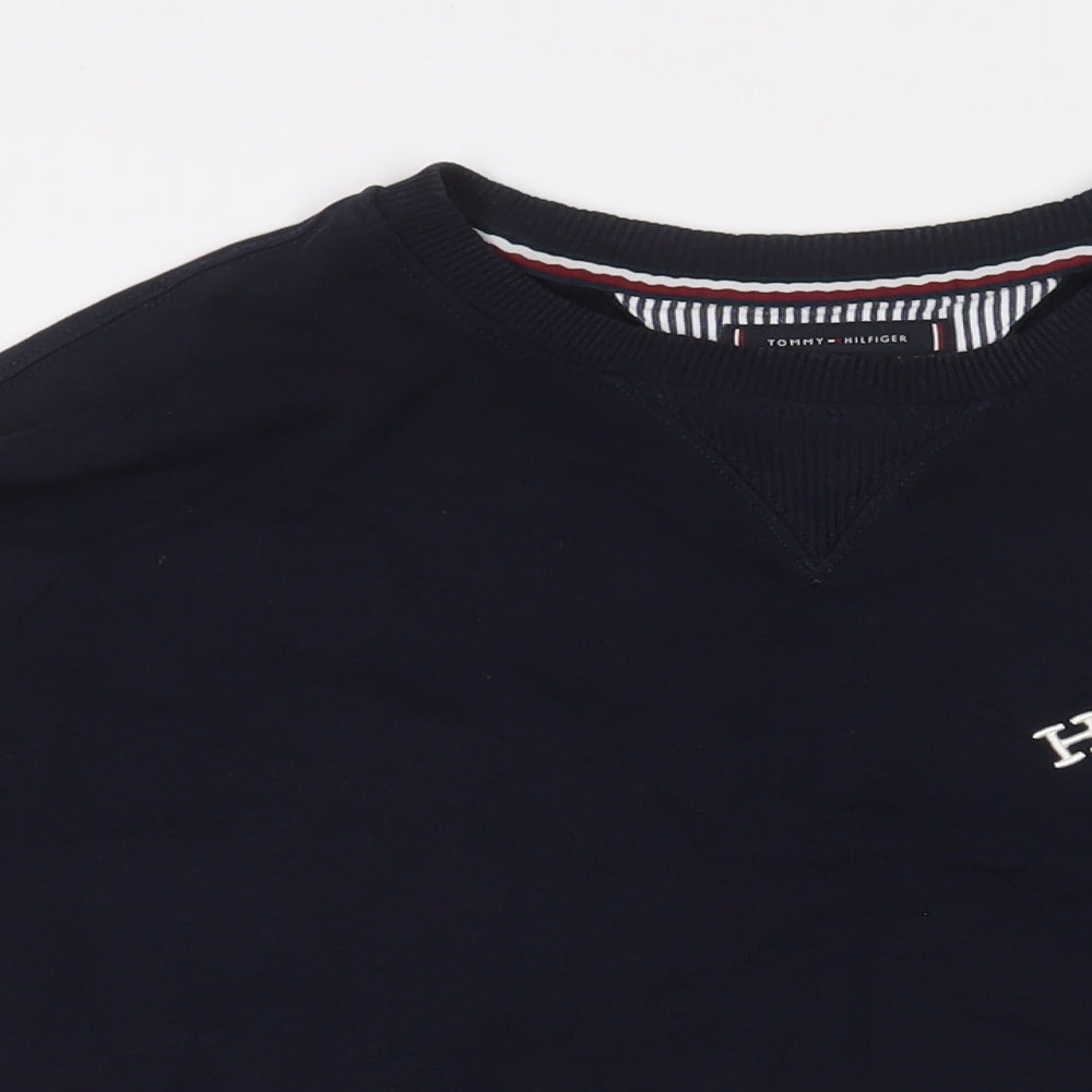 Tommy Hilfiger Mens Blue Cotton Pullover Sweatshirt Size XL - Logo, Embroidered