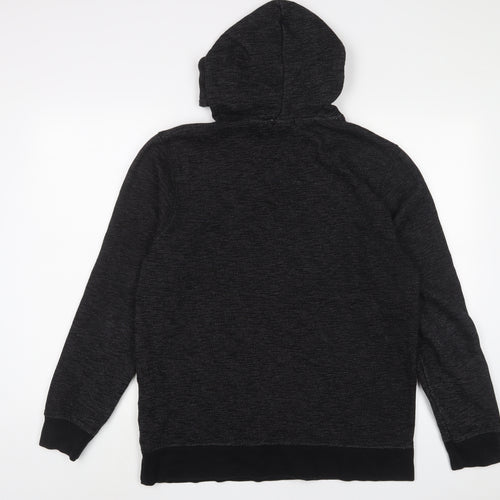 JACK & JONES Mens Black Cotton Pullover Hoodie Size XL