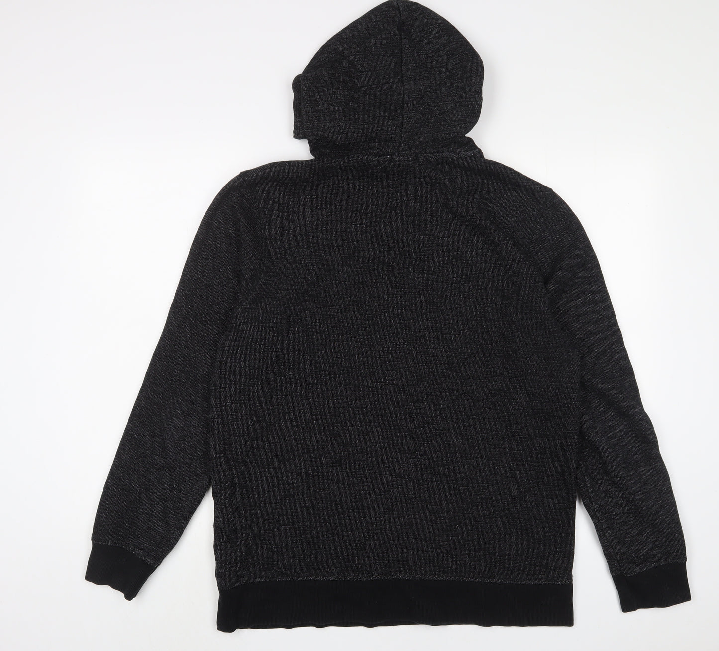 JACK & JONES Mens Black Cotton Pullover Hoodie Size XL