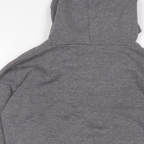 Topshop Womens Grey Cotton Full Zip Hoodie Size 12 Zip
