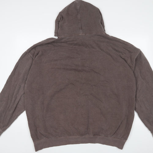 Boohoo Mens Brown Cotton Pullover Hoodie Size 3XL - Embroidered