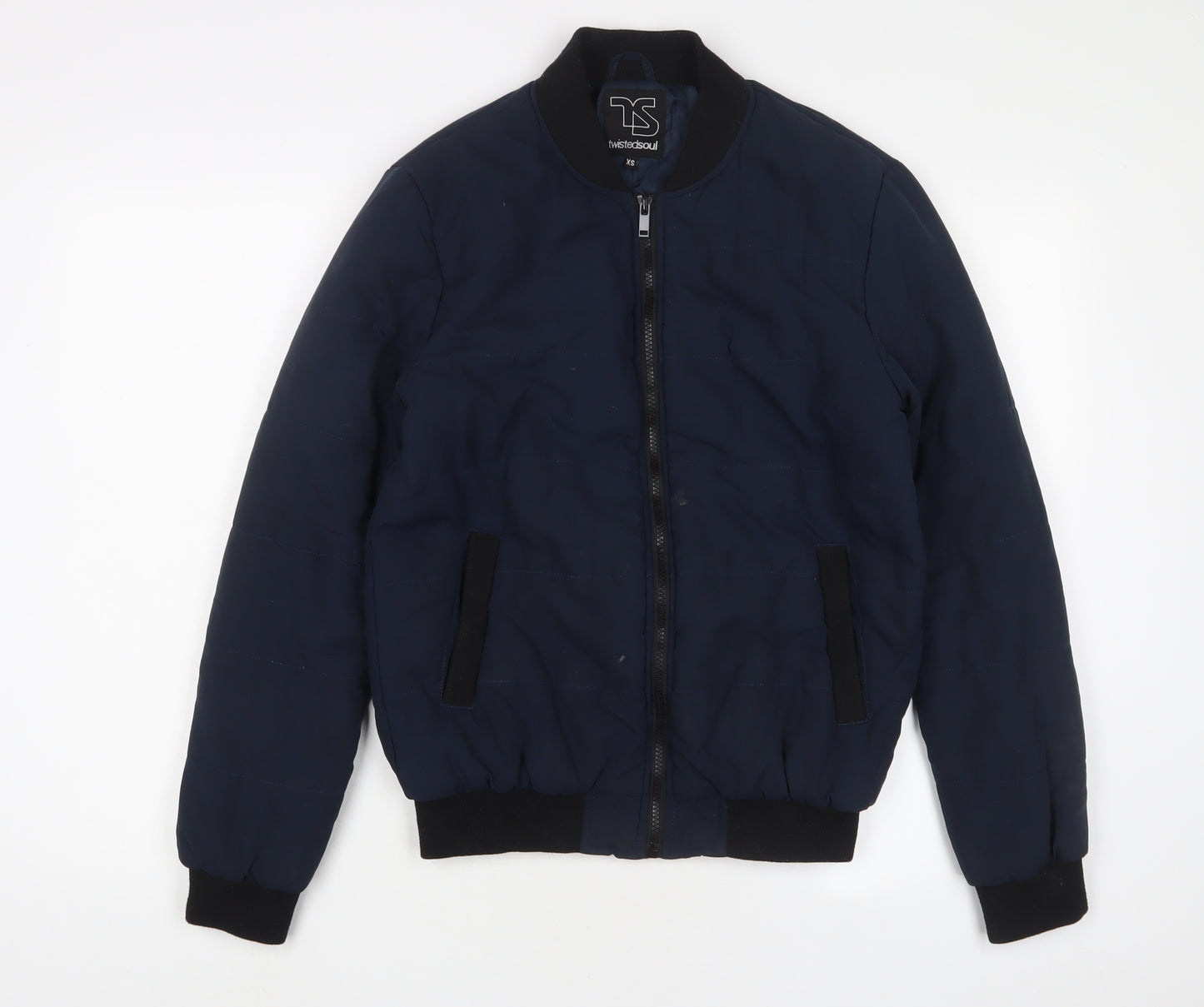 Twisted Soul Mens Blue Jacket Size XS Zip