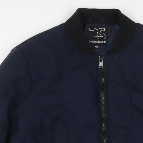 Twisted Soul Mens Blue Jacket Size XS Zip