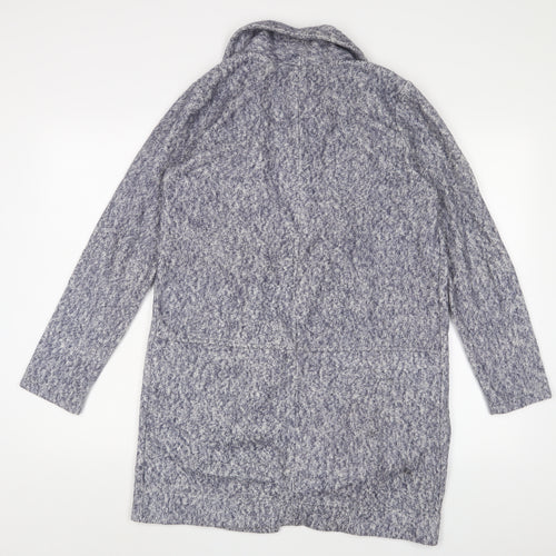 NEXT Womens Grey V-Neck Cotton Cardigan Jumper Size 8 - Open, Pockets