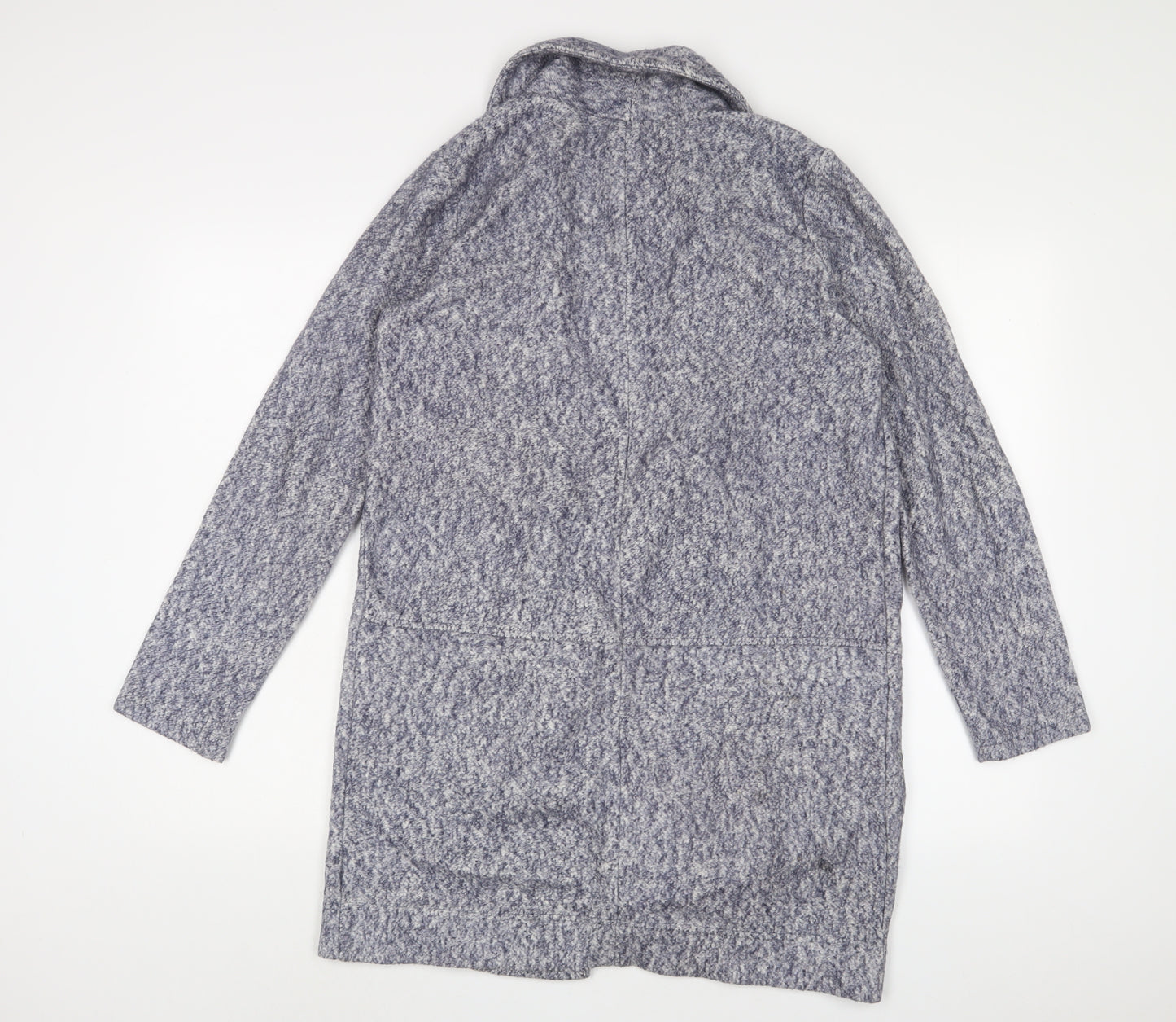 NEXT Womens Grey V-Neck Cotton Cardigan Jumper Size 8 - Open, Pockets