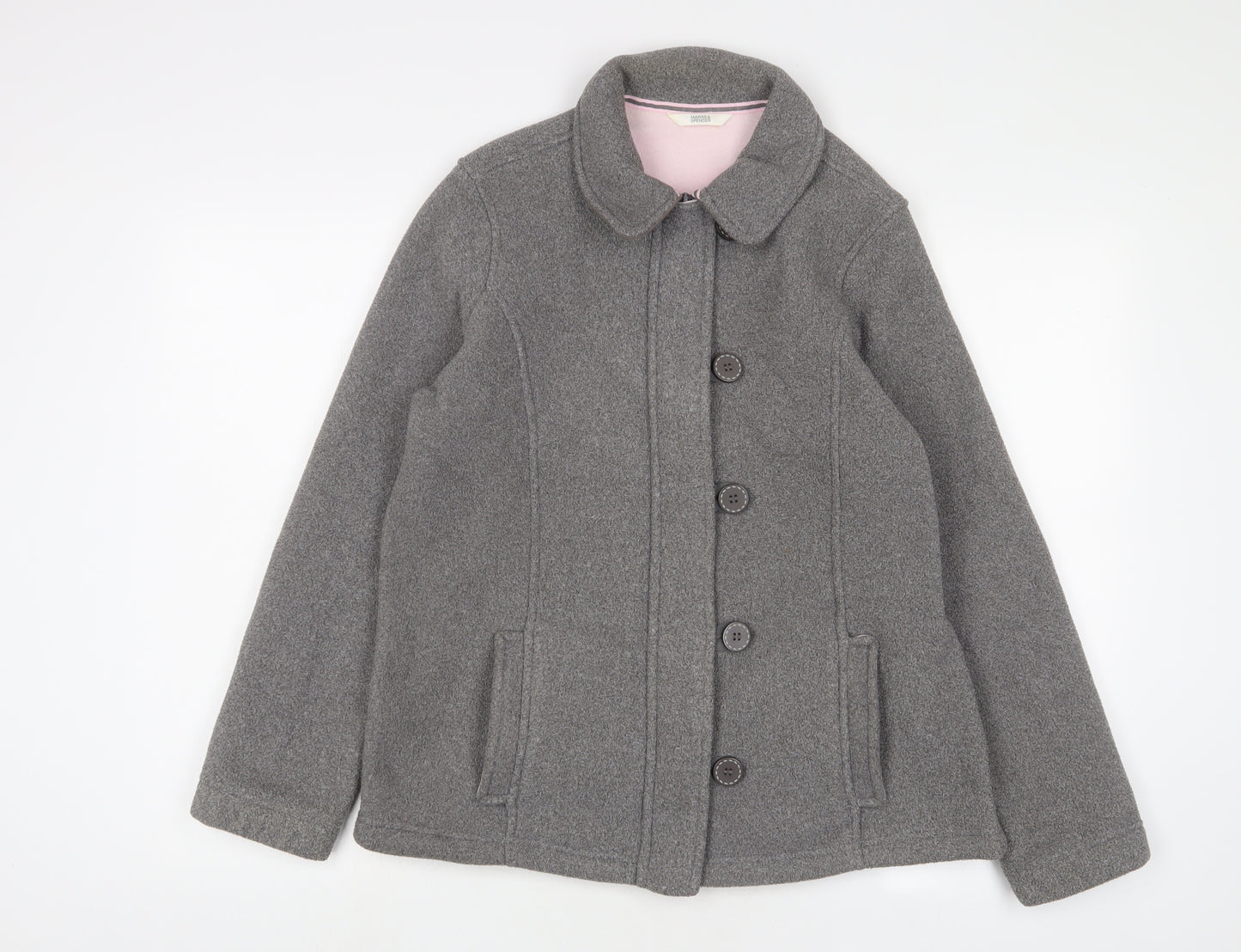 Marks and Spencer Womens Grey Jacket Size 14 Zip