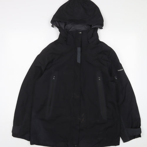 Hawke & Co Womens Black Jacket Coat Size 12 Zip - Zip Pockets