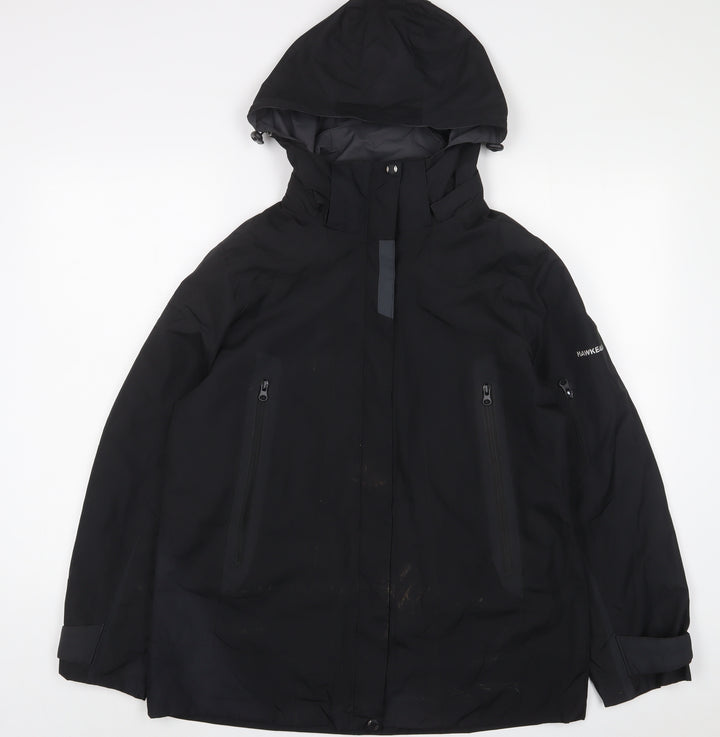 Hawke & Co Womens Black Jacket Coat Size 12 Zip - Zip Pockets