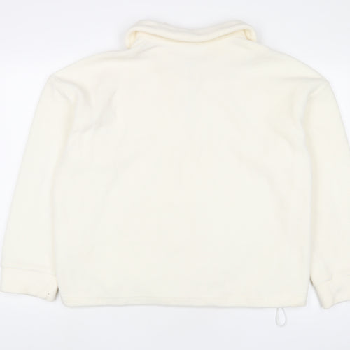 Dazy Womens White Polyester Pullover Sweatshirt Size XL Zip
