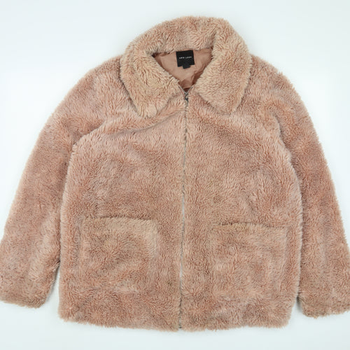 New Look Womens Pink Jacket Size L Zip