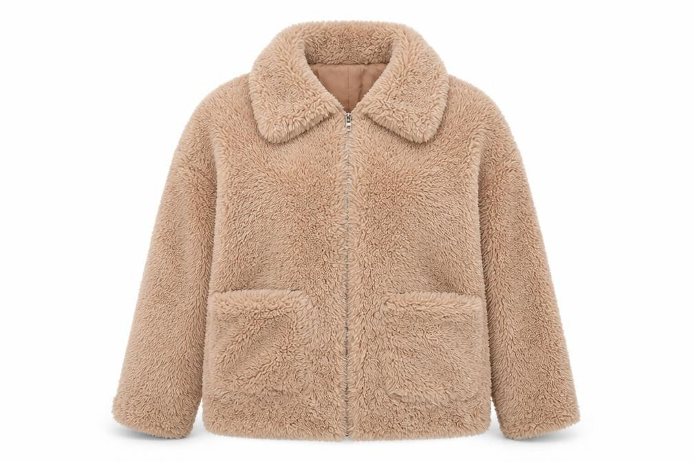 Front view of New Look women’s pink jacket, size L, zip