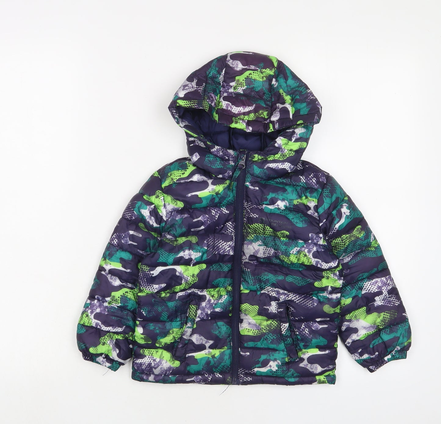 Mountain Warehouse Boys Multicoloured Geometric Basic Coat Coat Size 2-3 Years Zip - Water Resistant