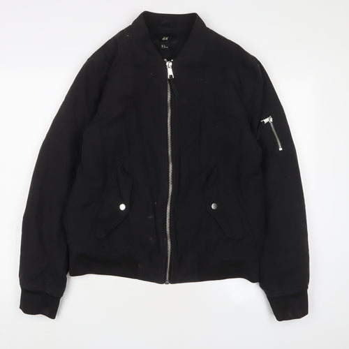 H&M Mens Black Jacket Size M Zip