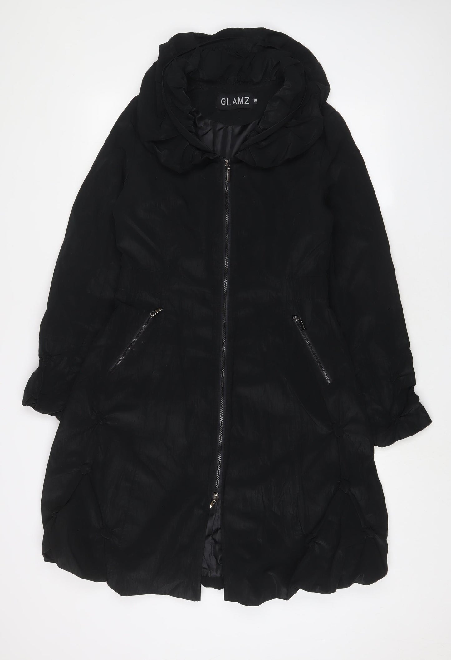 GLAMZ Womens Black Jacket Size 12 Zip