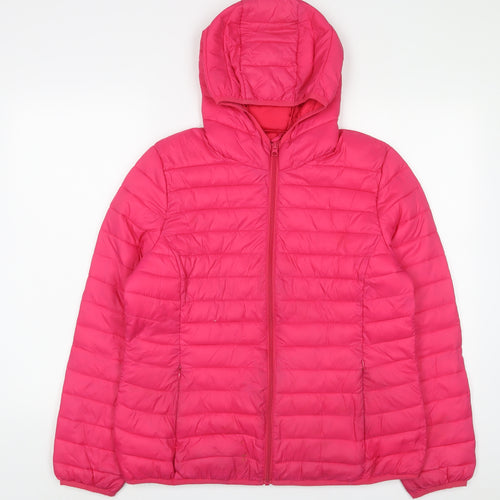Blue Motion Womens Pink Puffer Jacket Jacket Size 12 Zip - Zip Pockets