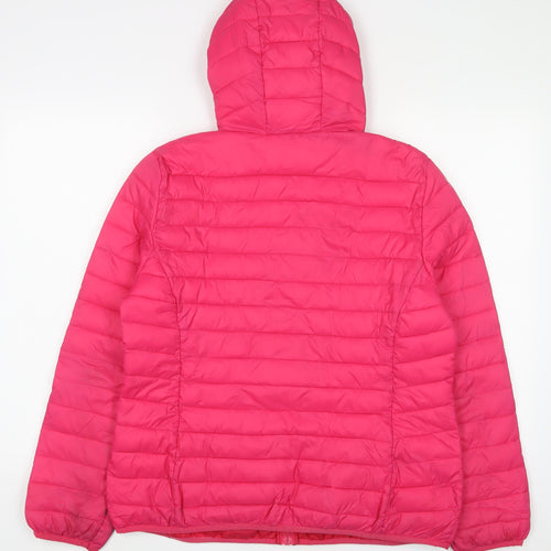 Blue Motion Womens Pink Puffer Jacket Jacket Size 12 Zip - Zip Pockets