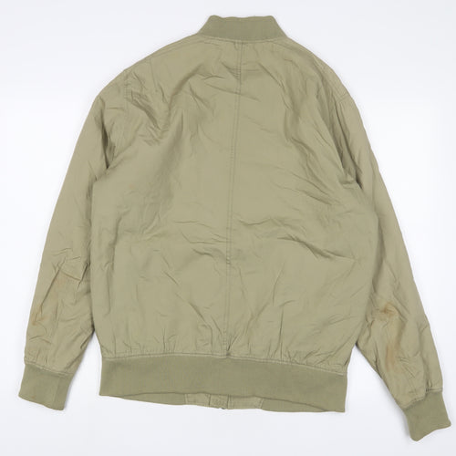 Topman Mens Green Bomber Jacket Jacket Size M Zip