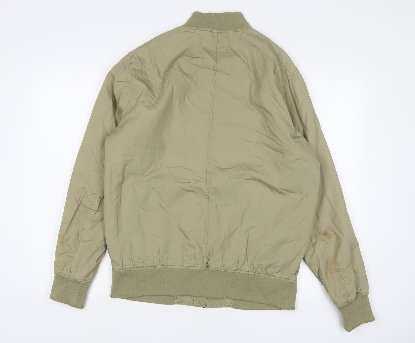 Topman Mens Green Bomber Jacket Jacket Size M Zip