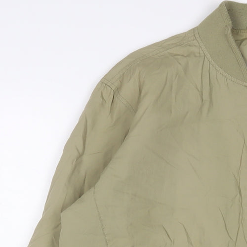 Topman Mens Green Bomber Jacket Jacket Size M Zip