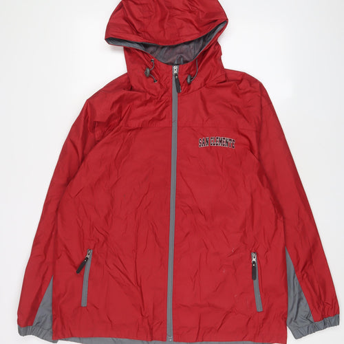 San Clemente Mens Red Jacket Size M Zip - Zip Pockets