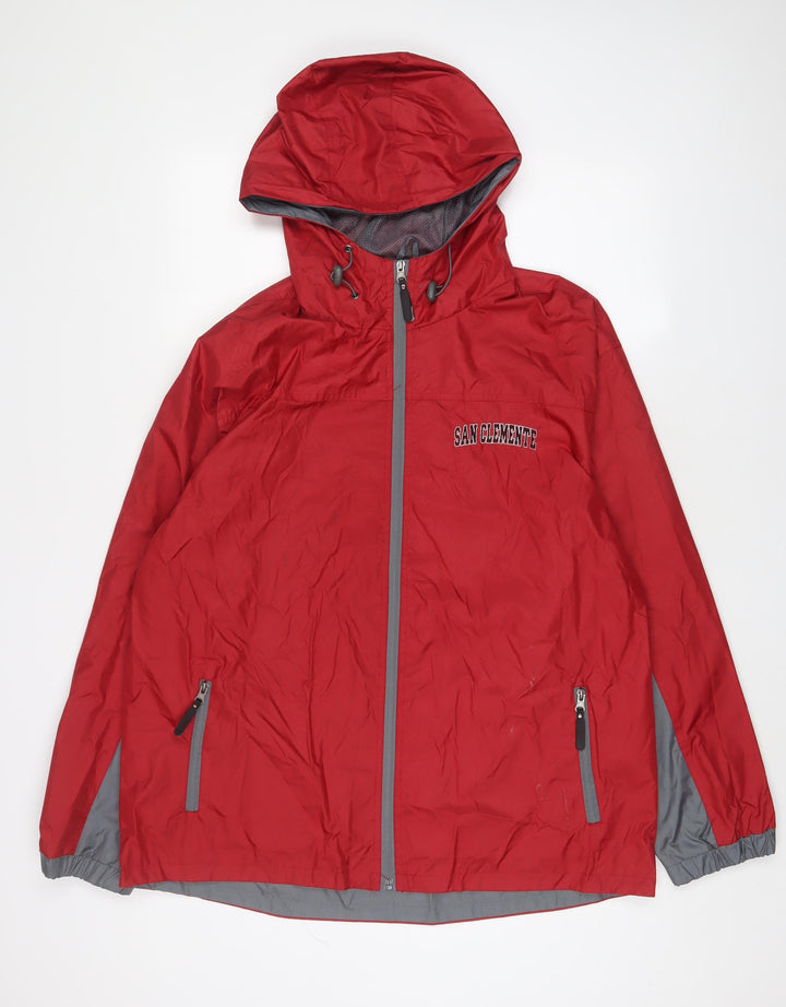 San Clemente Mens Red Jacket Size M Zip - Zip Pockets