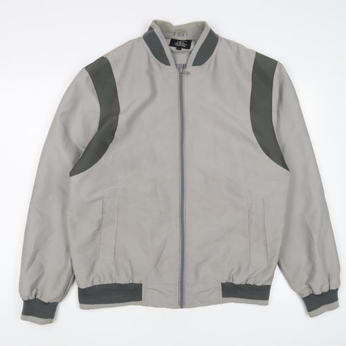 JCB Mens Grey Bomber Jacket Jacket Size L Zip