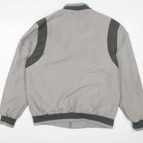 JCB Mens Grey Bomber Jacket Jacket Size L Zip