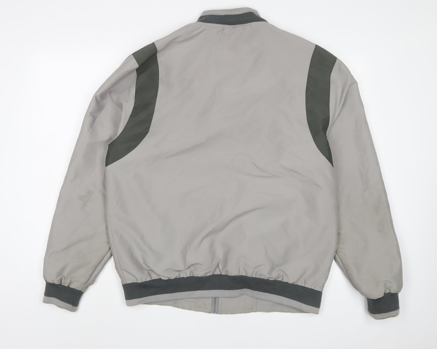 JCB Mens Grey Bomber Jacket Jacket Size L Zip