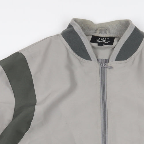 JCB Mens Grey Bomber Jacket Jacket Size L Zip