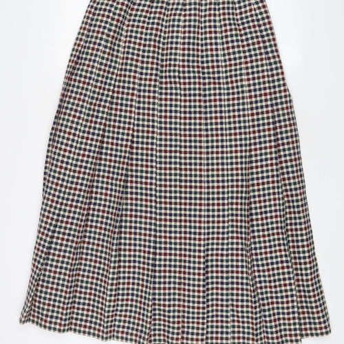 Viyella Womens Multicoloured Plaid Wool A-Line Skirt Size 12 Zip - Pleated