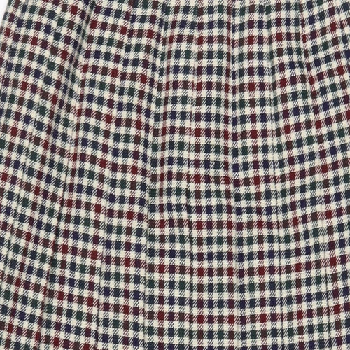 Viyella Womens Multicoloured Plaid Wool A-Line Skirt Size 12 Zip - Pleated