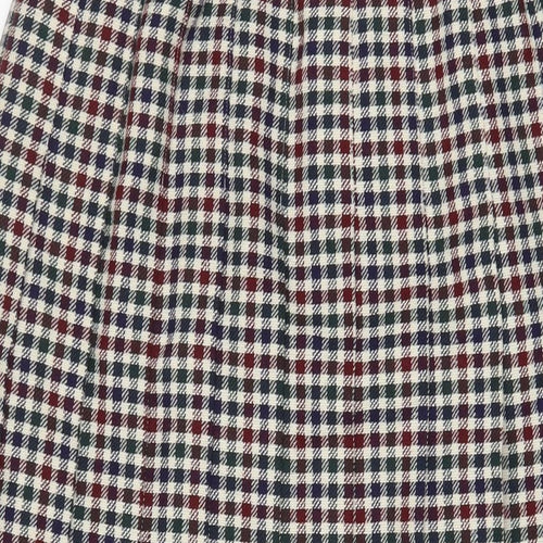 Viyella Womens Multicoloured Plaid Wool A-Line Skirt Size 12 Zip - Pleated