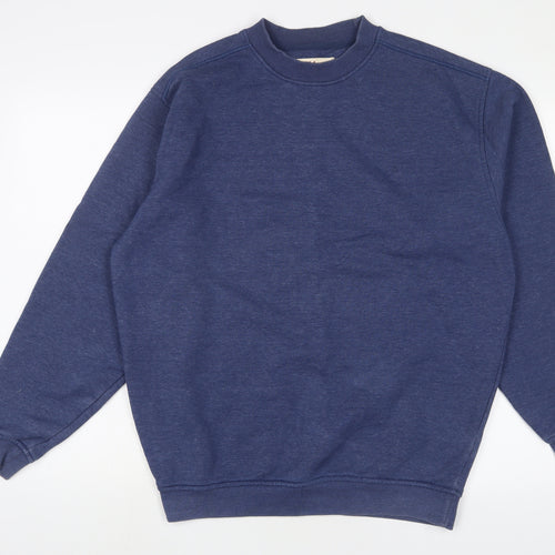 EWM Mens Blue Cotton Pullover Sweatshirt Size M