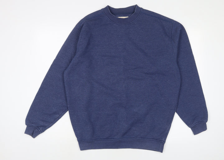 EWM Mens Blue Cotton Pullover Sweatshirt Size M
