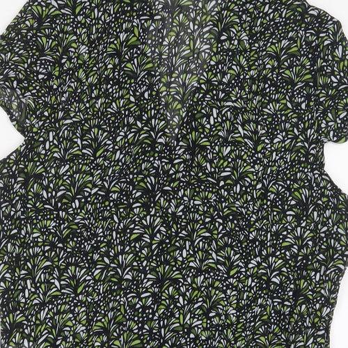 Per Se Womens Red Geometric Polyester Basic Button-Up Size 14 Collared - Pleated