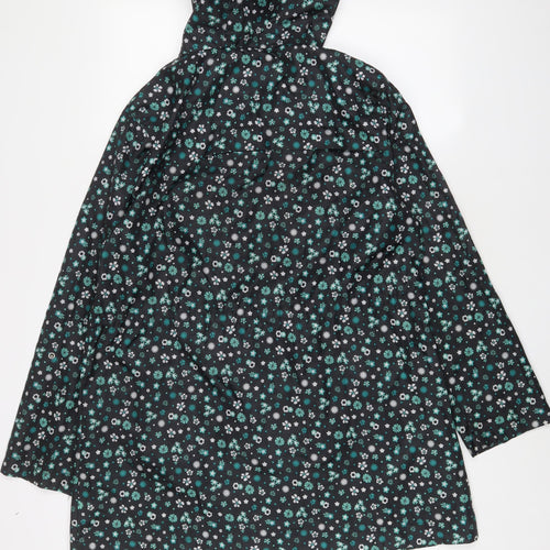 Avenue Womens Black Floral Jacket Size 12 Zip