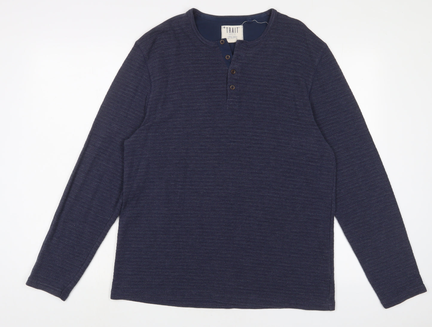 BHS Mens Blue Polyester Pullover Sweatshirt Size L