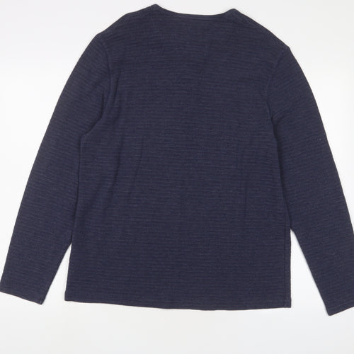 BHS Mens Blue Polyester Pullover Sweatshirt Size L
