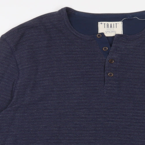 BHS Mens Blue Polyester Pullover Sweatshirt Size L
